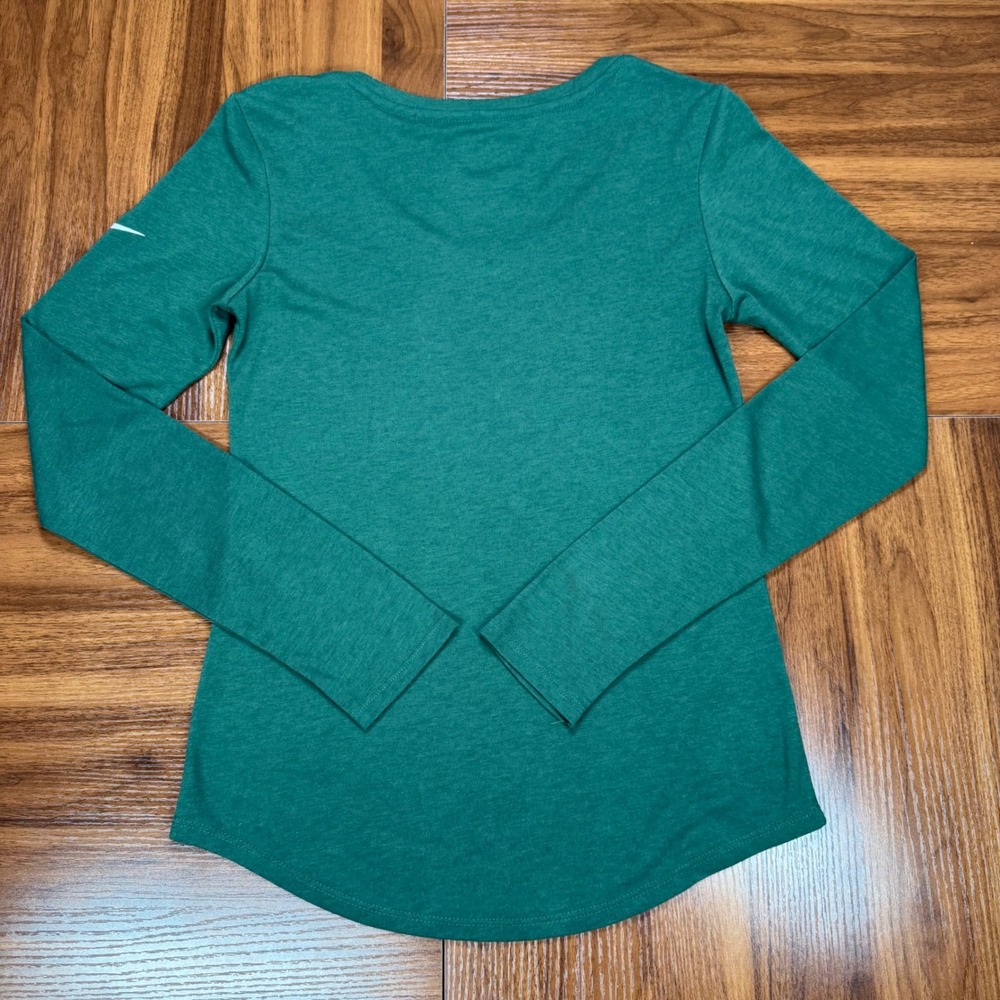 Nike NFL New York Jets Womens Green Long Sleeve Tri-Blend T-Shirt Scoop Neck - Picture 4 of 6